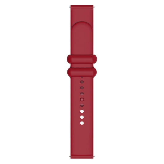 18mm Universal Solid Color Reverse Buckle Silicone Watch Band(Wine Red) by bashfashion
