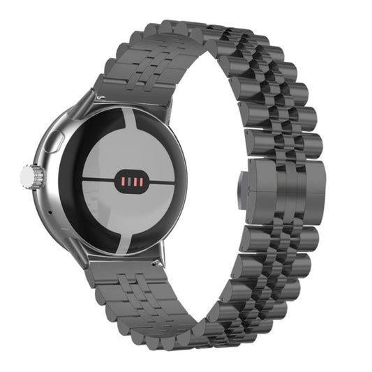 For Google Pixel Watch 2 / Pixel Watch Seven Beads Stainless Steel Metal Watch Band(Black) by bashfashion