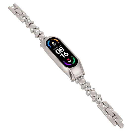 For Xiaomi Mi Band 7 Cute Bear Diamond Metal Watch Band(Starlight Color) by bashfashion