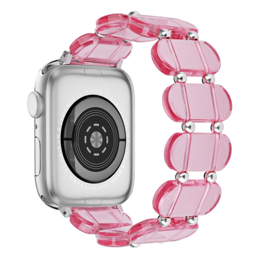 For Apple Watch Series 7 45mm Stretch Resin Watch Band(Transparent Pink) by bashfashion