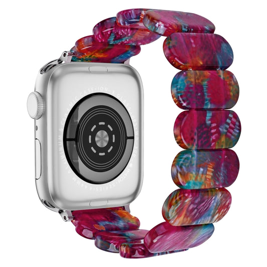 For Apple Watch Series 8 41mm Stretch Rope Resin Watch Band(Pearlescent Rainbow) by bashfashion