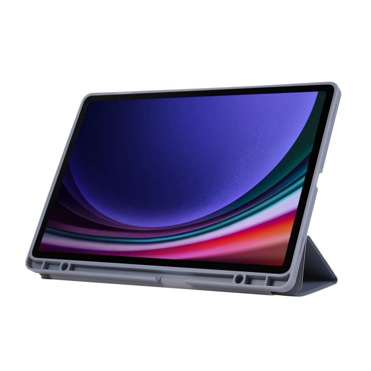 For Samsung Galaxy Tab S9+ / S10+ 3-Fold Pure Color TPU Leather Tablet Case with Pen Slot(Lavender) by bashfashion