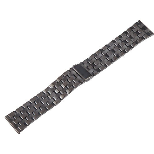 22mm Universal Five Beads Stainless Steel Watch Band(Black) by bashfashion