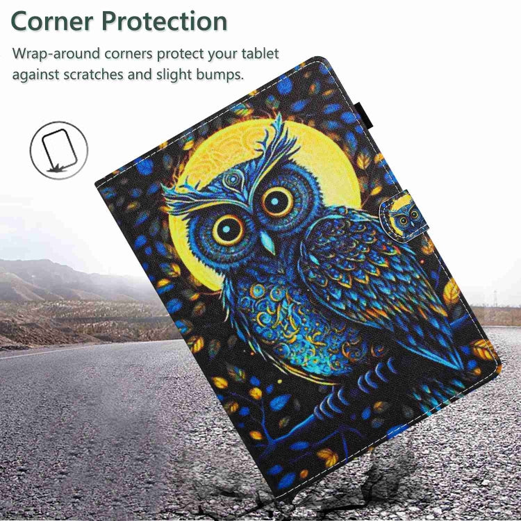 For Samsung Galaxy Tab A11+ / A9+ Painted Pattern Stitching Smart Leather Tablet Case(Moonlight Eagle) by bashfashion