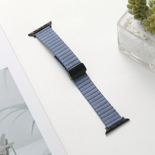 For Apple Watch SE 40mm Water Ripple Magnetic Folding Buckle Watch Band, Style: Bold Version(Light Blue) by bashfashion