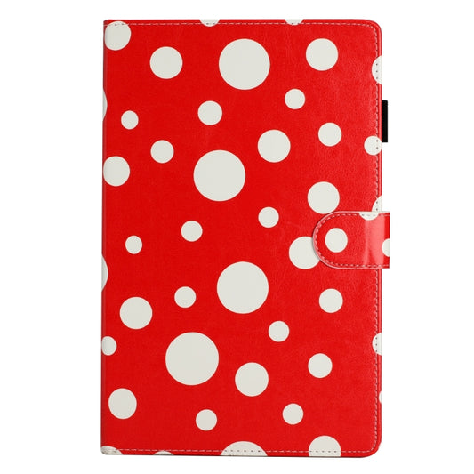 For Samsung Galaxy Tab A8 10.5 2021 X200 Dot Pattern Leather Smart Tablet Case(Red White) by bashfashion