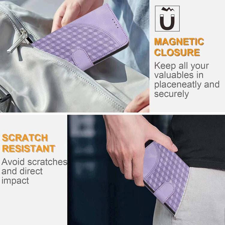 For iPhone 16e YX0060 Elephant Head Embossed Phone Leather Case with Lanyard(Light Purple) by bashfashion