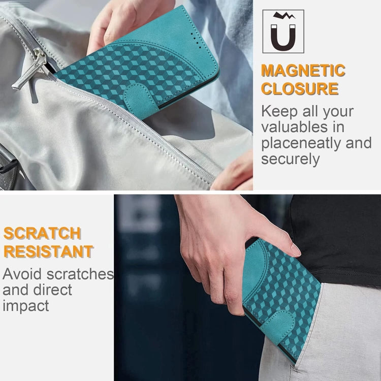 For iPhone 16e YX0060 Elephant Head Embossed Phone Leather Case with Lanyard(Light Blue) by bashfashion