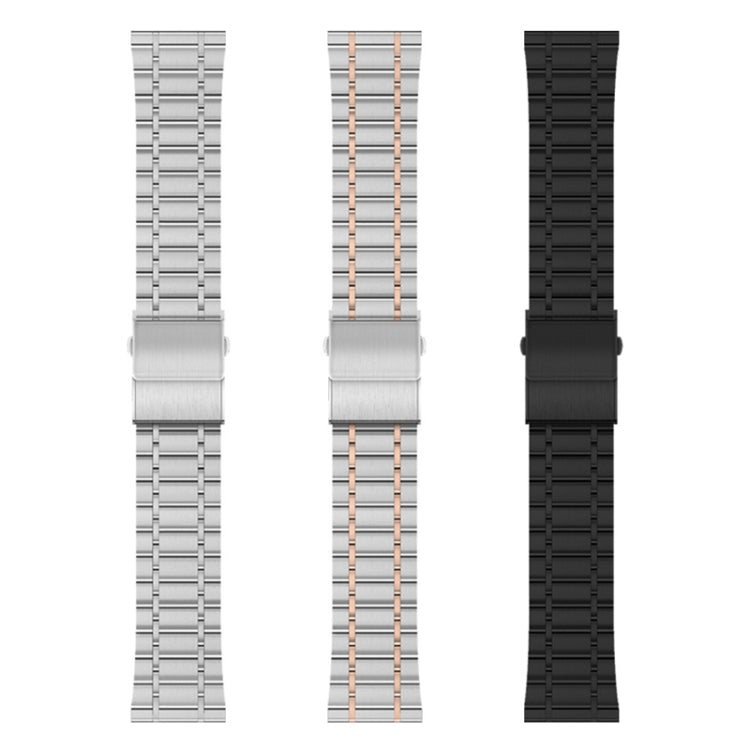 20mm Universal Dual Press Buckle Five-bead Stainless Steel Watch Band(Silver) by bashfashion