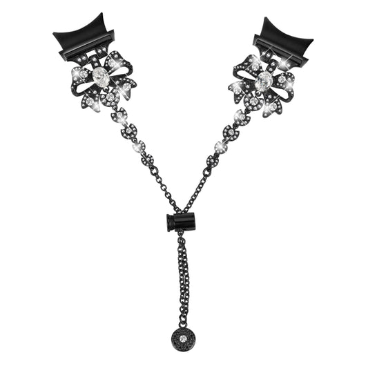 For Samsung Galaxy Watch6 / 6 Classic Bowknot Glitter Diamond Bracelet Watch Band(Black) by bashfashion