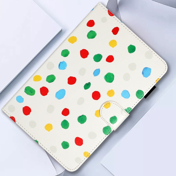 For Samsung Galaxy Tab A7 Lite T220 Dot Pattern Leather Tablet Case(White Colorful Dot) by bashfashion