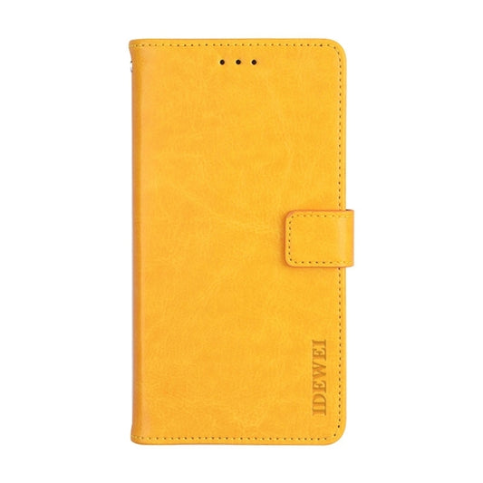 For Nokia XR21 idewei Crazy Horse Texture Leather Phone Case with Holder(Yellow) by idewei