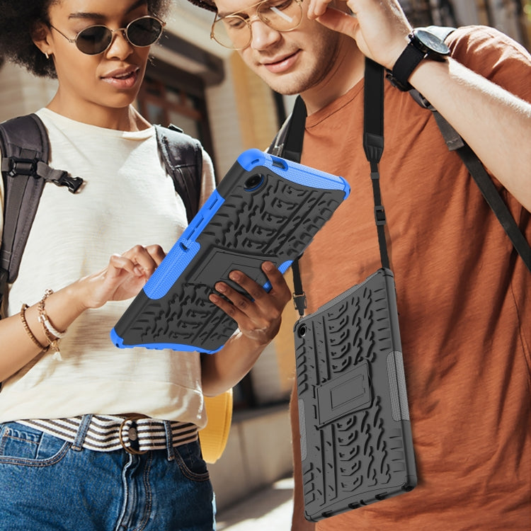 For Samsung Galaxy Tab A9+ / Tab A11+ Tire Texture TPU + PC Tablet Case with Holder(Purple) by bashfashion