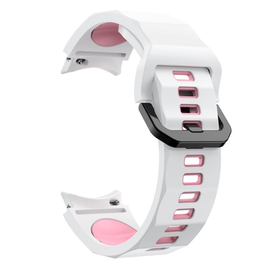 For Samsung Galaxy Watch 6 Wave Texture Two Color Silicone Watch Band(White Pink) by bashfashion