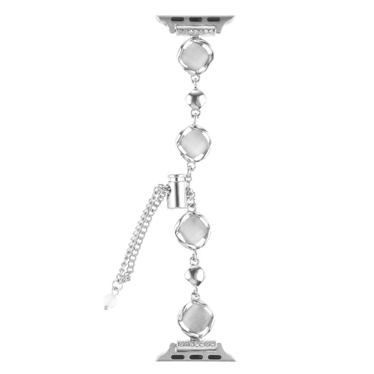 For Apple Watch Series 9 41mm Shell Metal Chain Bracelet Watch Band(Silver) by bashfashion