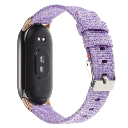 For Xiaomi Mi Band 8 Nylon Canvas Watch Band(Lavender Purple) by bashfashion