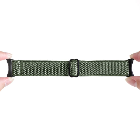 For Google Pixel Watch 2 / Pixel Watch 20mm Wave Braided Nylon Watch Band(Army Green) by bashfashion