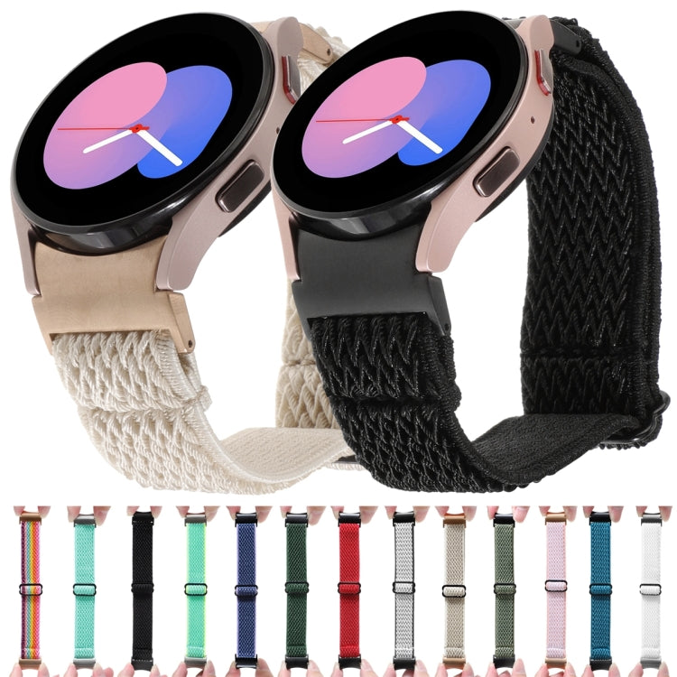 For Samsung Galaxy Watch6/6 Classic/5/5 Pro Wave Braided Nylon Watch Band(Black) by bashfashion