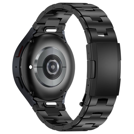 For Samsung Galaxy Watch6/6 Classic/5/5 Pro Button Style Pure Titanium Metal Watch Band(Black) by bashfashion