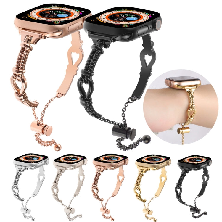 For Apple Watch Series 5 44mm Twist Metal Bracelet Chain Watch Band(Black) by bashfashion