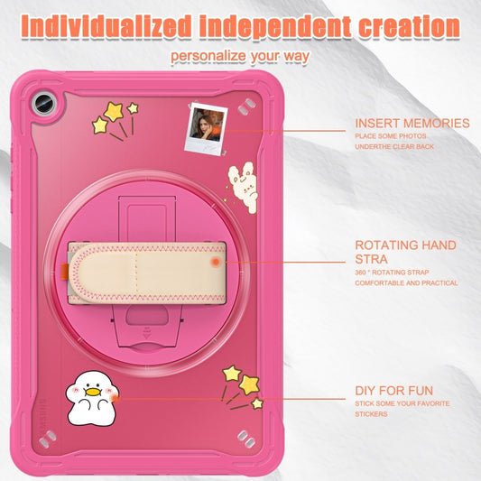 For Samsung Galaxy Tab A9+ X210/X215 Powerful Sailor Hand Grip Heavy Duty Hybrid Tablet Case with Strap(Rose Red) by bashfashion