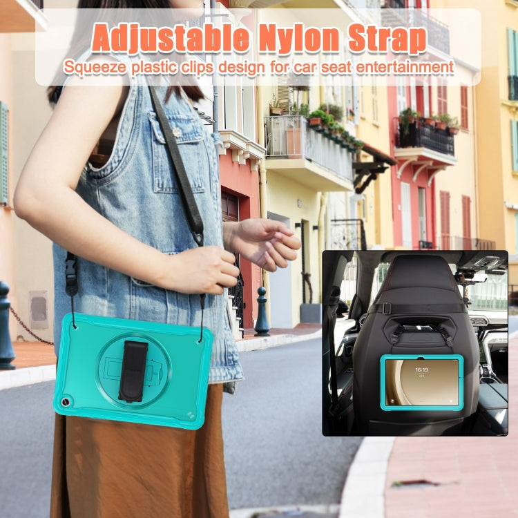 For Samsung Galaxy Tab A9+ X210/X215 Powerful Sailor Hand Grip Heavy Duty Hybrid Tablet Case with Strap(Light Blue) by bashfashion