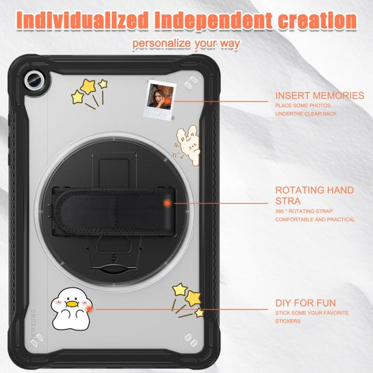 For Samsung Galaxy Tab A9+ X210/X215 Powerful Sailor Hand Grip Heavy Duty Hybrid Tablet Case with Strap(Transparent) by bashfashion