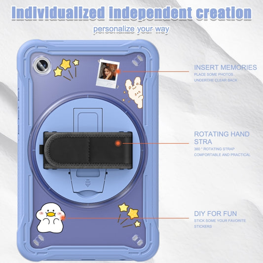 For Samsung Galaxy Tab A9 X110/X115 Powerful Sailor Hand Grip Heavy Duty Hybrid Tablet Case with Strap(Lavender Grey) by bashfashion