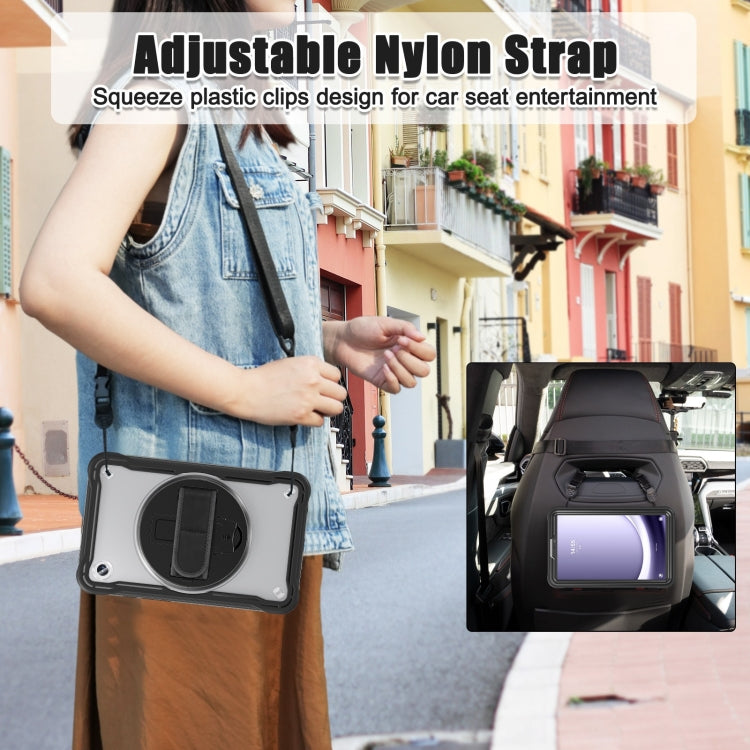 For Samsung Galaxy Tab A9 X110/X115 Powerful Sailor Hand Grip Heavy Duty Hybrid Tablet Case with Strap(Transparent) by bashfashion