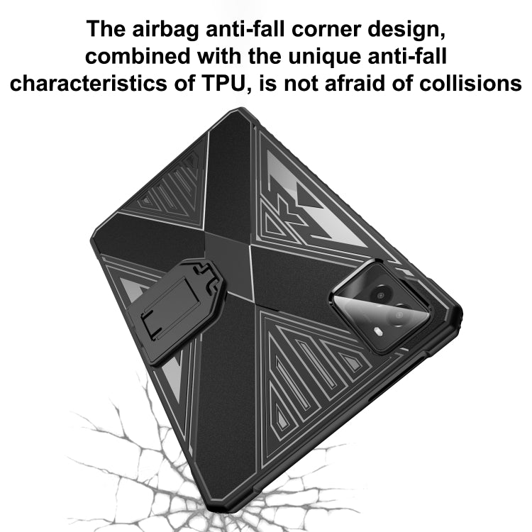 For Lenovo Legion Y700 Gen3 2024 Brushed Texture Shockproof TPU Tablet Case with Holder(Black) by bashfashion