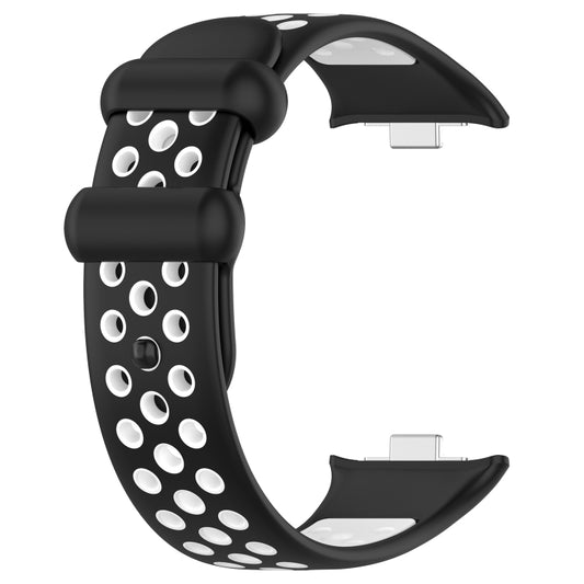For Redmi Watch 4 Two Color Silicone Sports Watch Band(Black White) by bashfashion