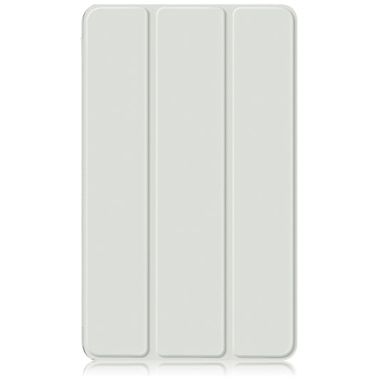 For Samsung Galaxy Tab A11 / A9 Acrylic 3-folding Solid Color Smart Leather Tablet Case(White) by bashfashion