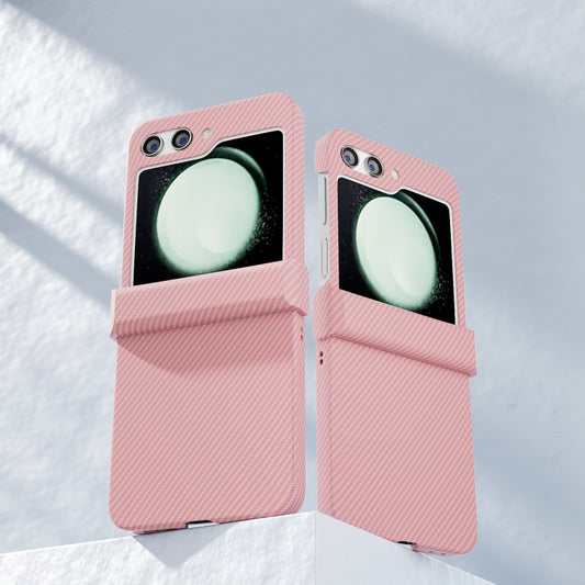 For Samsung Galaxy Z Flip5 5G Carbon Fiber All-inclusive Water Sticker Phone Case(Pink) by bashfashion