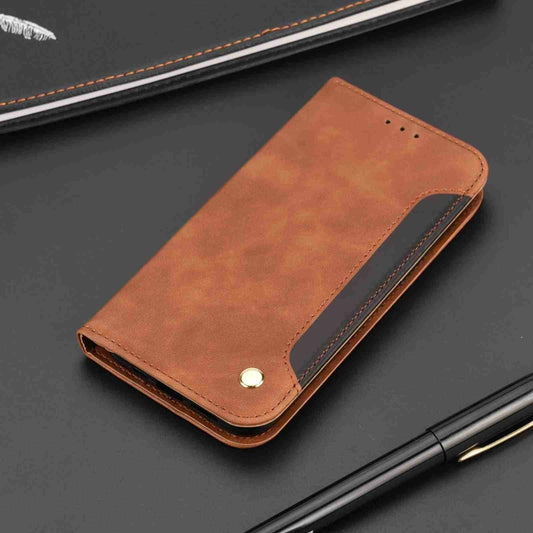 For Samsung Galaxy A35 Skin Feel Splicing Leather Phone Case(Brown) by bashfashion