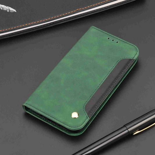 For Samsung Galaxy A55 Skin Feel Splicing Leather Phone Case(Green) by bashfashion