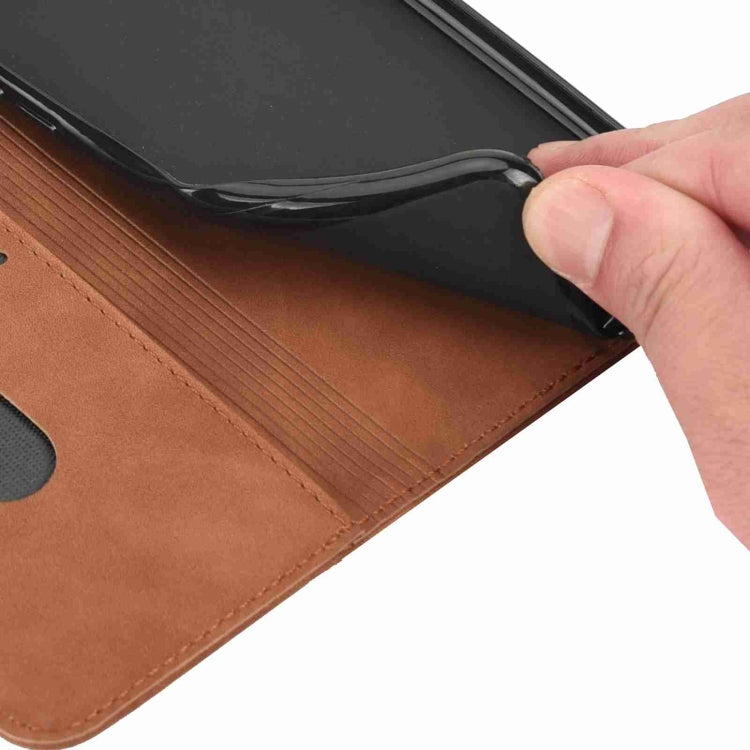 For Samsung Galaxy A55 Skin Feel Splicing Leather Phone Case(Brown) by bashfashion