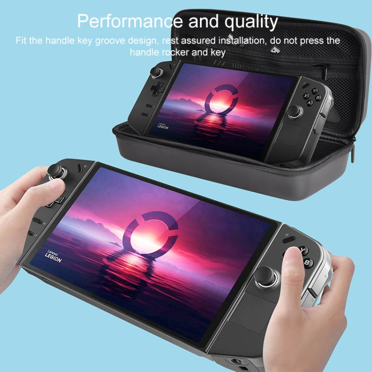 For Lenovo Legion Go Portable EVA Leather Grain Game Console Storage Bag(Black) by bashfashion