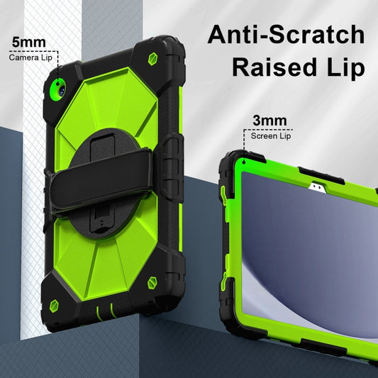 For Samsung Galaxy Tab A9+ Contrast Color Robot C2 Silicone Hybrid PC Tablet Case(Black Yellow Green) by bashfashion