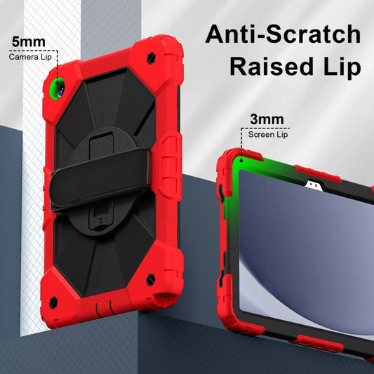For Samsung Galaxy Tab A9+ Contrast Color Robot C2 Silicone Hybrid PC Tablet Case(Red Black) by bashfashion