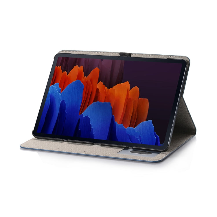 For Samsung Galaxy Tab S9 Crocodile Texture Leather Tablet Case(Blue) by bashfashion