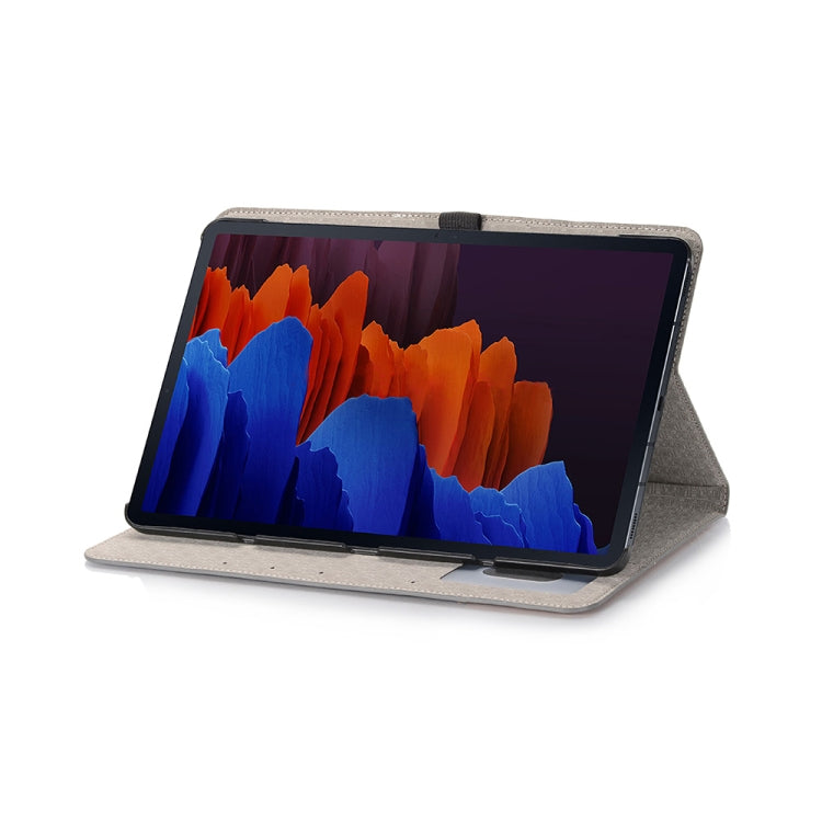 For Samsung Galaxy Tab S9 FE Cross Texture Stitching Leather Tablet Case(Dark Grey) by bashfashion