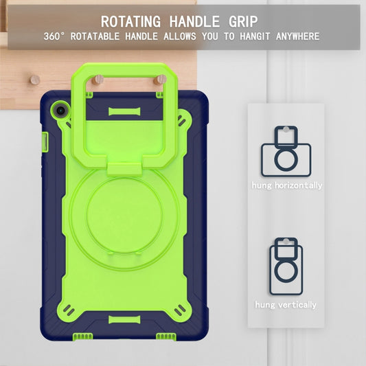 For Samsung Galaxy Tab A9+ Handle Robot Silicone Hybrid PC Tablet Case(Navy Yellow Green) by bashfashion