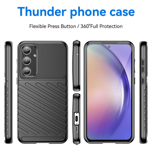 For Samsung Galaxy A55 Thunderbolt Shockproof TPU Phone Case(Black) by bashfashion