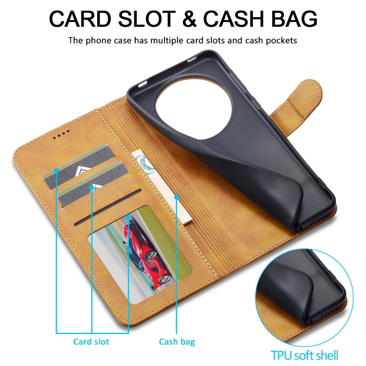 For Huawei Mate 60 LC.IMEEKE Calf Texture Leather Phone Case(Brown) by LC.IMEEKE