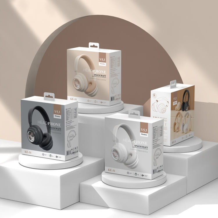 KE-31 Over-Ear RGB Light Bluetooth Headset(Pink) by bashfashion