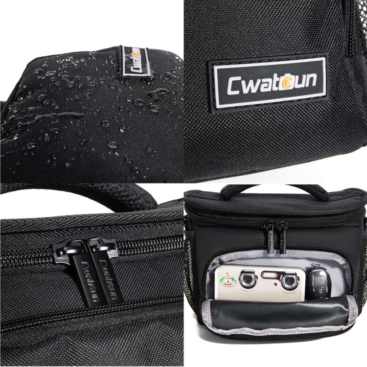 Cwatcun D67 Crossbody Camera Bag Photography Lens Shoulder Bag, Size:30.5 x 16.5 x 20cm L(Black) by Cwatcun