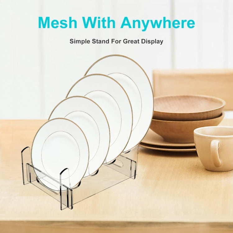 Acrylic Removable Plate Storage Rack Multi-layer Dish Drainer, Size:21.6 x 15.3 x 12.5cm by bashfashion