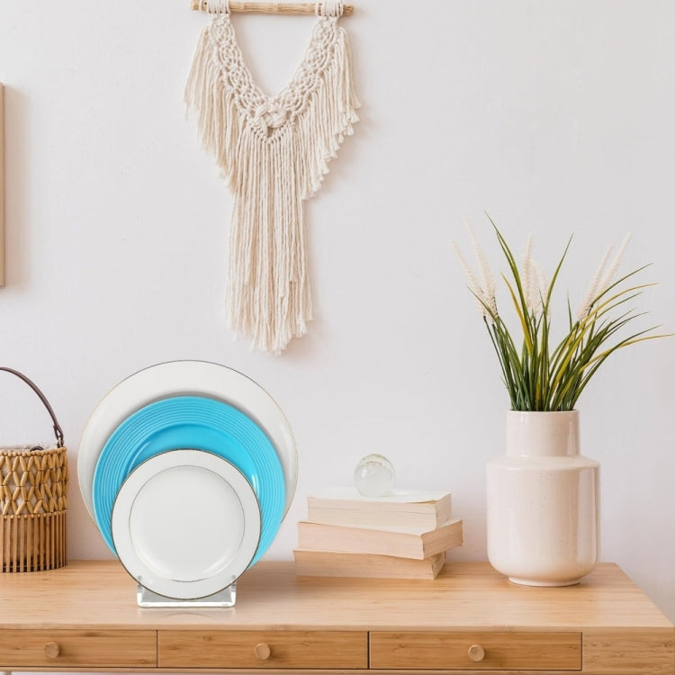 Single Pack Acrylic Transparent Plate Storage Rack Tableware Display Stand by bashfashion