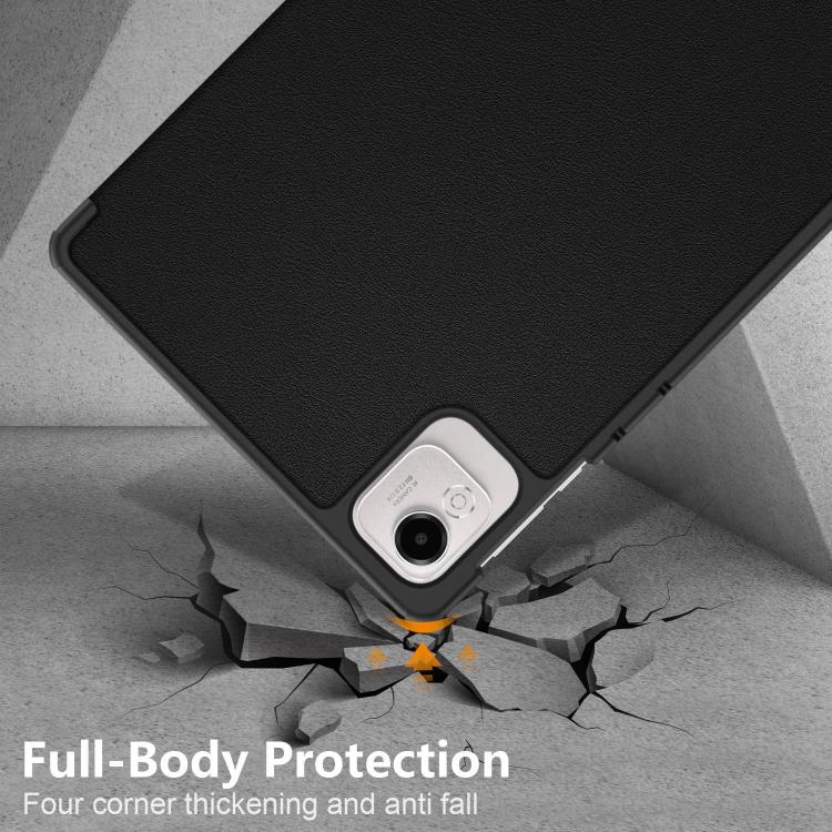 For Honor Pad X9a / X9 Pro Custer Pure Color 3-Fold Leather Tablet Case(Black) by bashfashion