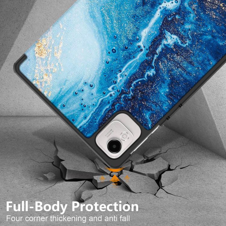 For Honor Pad X9a / X9 Pro Custer Painted 3-Fold Leather Tablet Case(Wave) by bashfashion